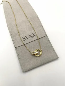 Necklaces*SVNX Double Hoop Roman Numeral Necklace in Gold