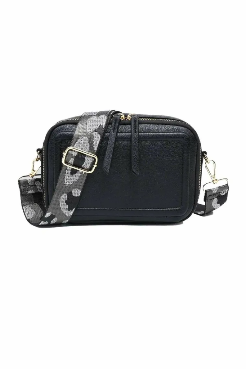 Cross-Body Bags|Handbags*Kitise Double Ribbon Zip Compartments Small Crossbody Bag With Canvas Strap Black