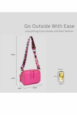 Cross-Body Bags|Handbags*Kitise Double Ribbon Zip Compartments Small Crossbody Bag With Canvas Strap Black