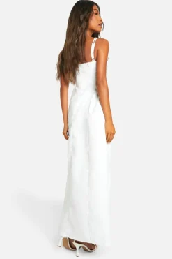 Smock Dresses*boohoo Double Strap Maxi Dress white