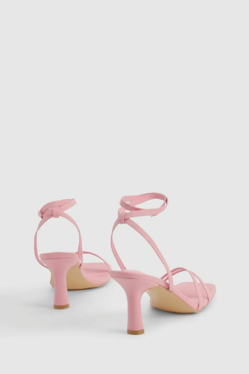 Heels*boohoo Double Strap Mid Height Heels pink