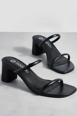 Heels*boohoo Double Strap Mule black