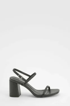 Heels*boohoo Double Strap Slingback Block Heel Sandals black