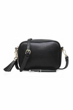 Cross-Body Bags*Kitise Double Strap Tassel Charm Canvas Strap Camera Crossbody Bag Black