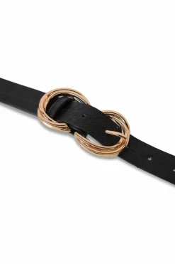 Belts*My Accessories London Double Twisted belt in Croc Black