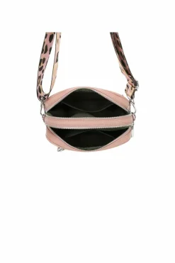 Cross-Body Bags*Kitise Double Zipper PU Leather Tassel Charm Wide Camo Strap Crossbody Bag Navy