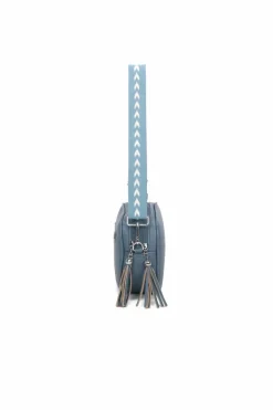 Cross-Body Bags*Kitise Double Zipper PU Leather Tassel Charm Canvas Strap Crossbody Bag Black