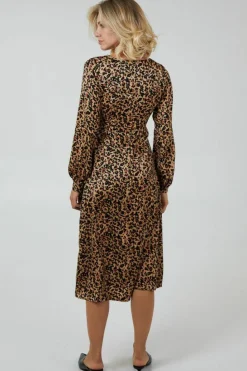 Wrap Dresses*Blue Vanilla Draped Waist Wrap Dress Brown