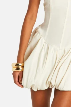 Smock Dresses*boohoo Drop Waist Puffball Mini Dress stone