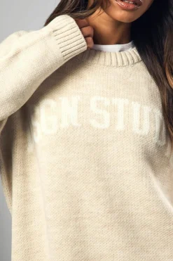 Jumpers|Dsgn Studio*boohoo DSGN Crew Neck Jumper cream