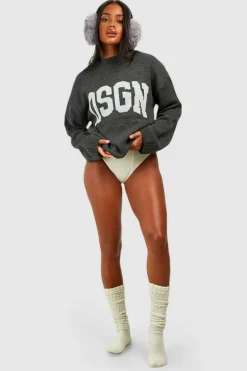 Jumpers|Dsgn Studio*boohoo Dsgn Crew Neck Knitted Jumper charcoal