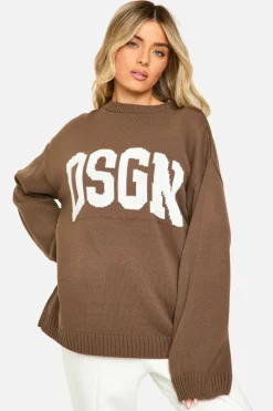Jumpers|Dsgn Studio*boohoo DSGN Crew Neck Knitted Jumper taupe