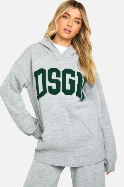 Knitted Co-Ords|Dsgn Studio*boohoo DSGN Oversized Hoody And Wide Leg Trouser Tracksuit bottle green