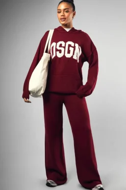 Knitted Co-Ords|Dsgn Studio*boohoo DSGN Oversized Hoody And Wide Leg Trouser Set plum