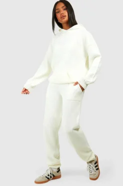 Knitted Co-Ords|Up To 80% Off Winter Warmers*boohoo Dsgn Reverse Stitch Oversized Hoody And Jogger Set ecru