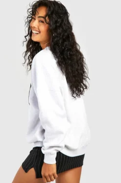 Sweatshirts|Hoodies & Sweatshirts*boohoo Dsgn Studio Applique Oversized Sweatshirt ash grey