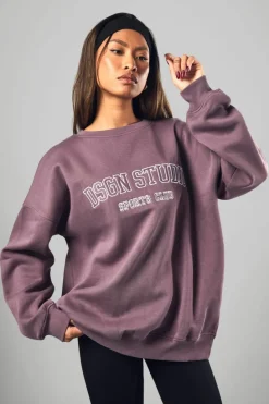 Sweatshirts|Dsgn Studio*boohoo Dsgn Studio Applique Oversized Sweatshirt grape