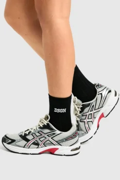 Tights & Socks|Tights & Socks*boohoo DSGN Studio Embroidered Crew Socks black