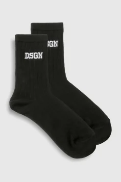 Tights & Socks|Tights & Socks*boohoo DSGN Studio Embroidered Crew Socks black