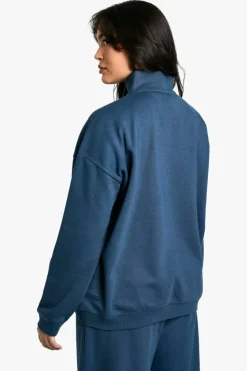 Sweatshirts|Dsgn Studio*boohoo Dsgn Studio Embroidered Half Zip Oversized Sweatshirt petrol