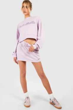 Sweatshirts|Hoodies & Sweatshirts*boohoo Dsgn Studio Script Boxy Crop Sweatshirt lilac