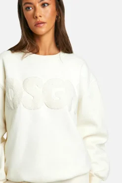 Sweatshirts|Dsgn Studio*boohoo Dsgn Toweling Applique Oversized Sweatshirt cream