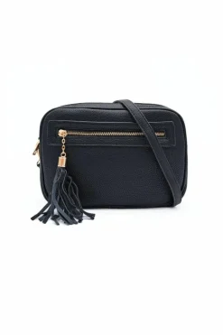 Handbags|Cross-Body Bags*Kitise Dual Zipper Tassel Charm Crossbody Camera Bag Black