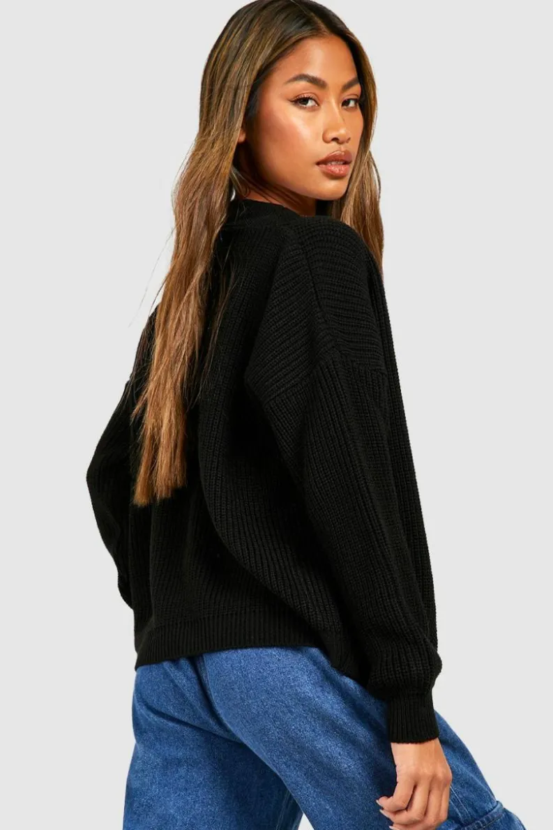 Cardigans|Jumpers & Cardigans*boohoo Edge To Edge Crop Cardigan black