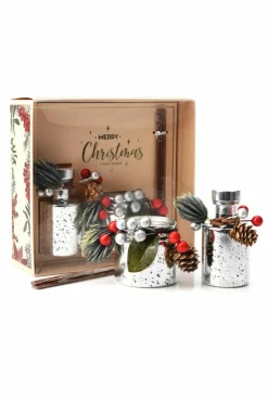 Candles & Diffusers|Candles*The Novelties Company Electroplated Silver Foil Cedar Wood Scented Candle and Diffuser Metallic Silver