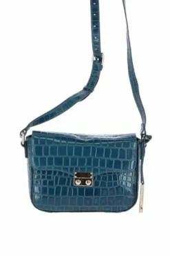 Handbags|Cross-Body Bags*Ashwood Leather Elegance' Croc Embossed Leather Cross Body Bag Teal