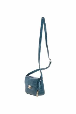 Handbags|Cross-Body Bags*Ashwood Leather Elegance' Croc Embossed Leather Cross Body Bag Teal