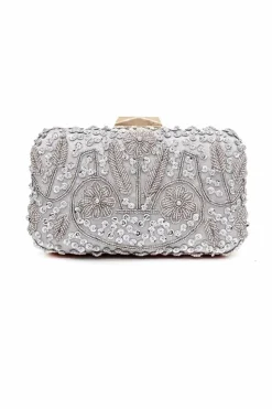 Clutch Bags*Kitise Elegant Embroidered Evening clutch Clutch Bag Silver