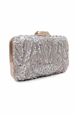 Clutch Bags*Kitise Elegant Embroidered Evening clutch Clutch Bag Silver