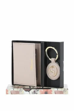 Handbags*Ashwood Leather Elegant Real Leather Card Holder & Key Ring Set Light Pink