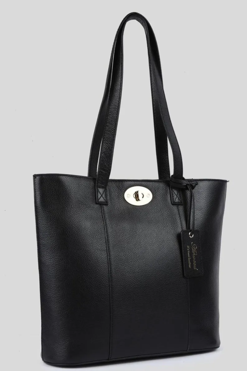 Shoulder Bags|Handbags*Ashwood Leather Elegante Firenze' Real Leather Tote Bag Black