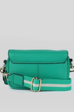Cross-Body Bags|Handbags*Ashwood Leather Eleganza Milano' Real Leather Flapover Crossbody Bag Green