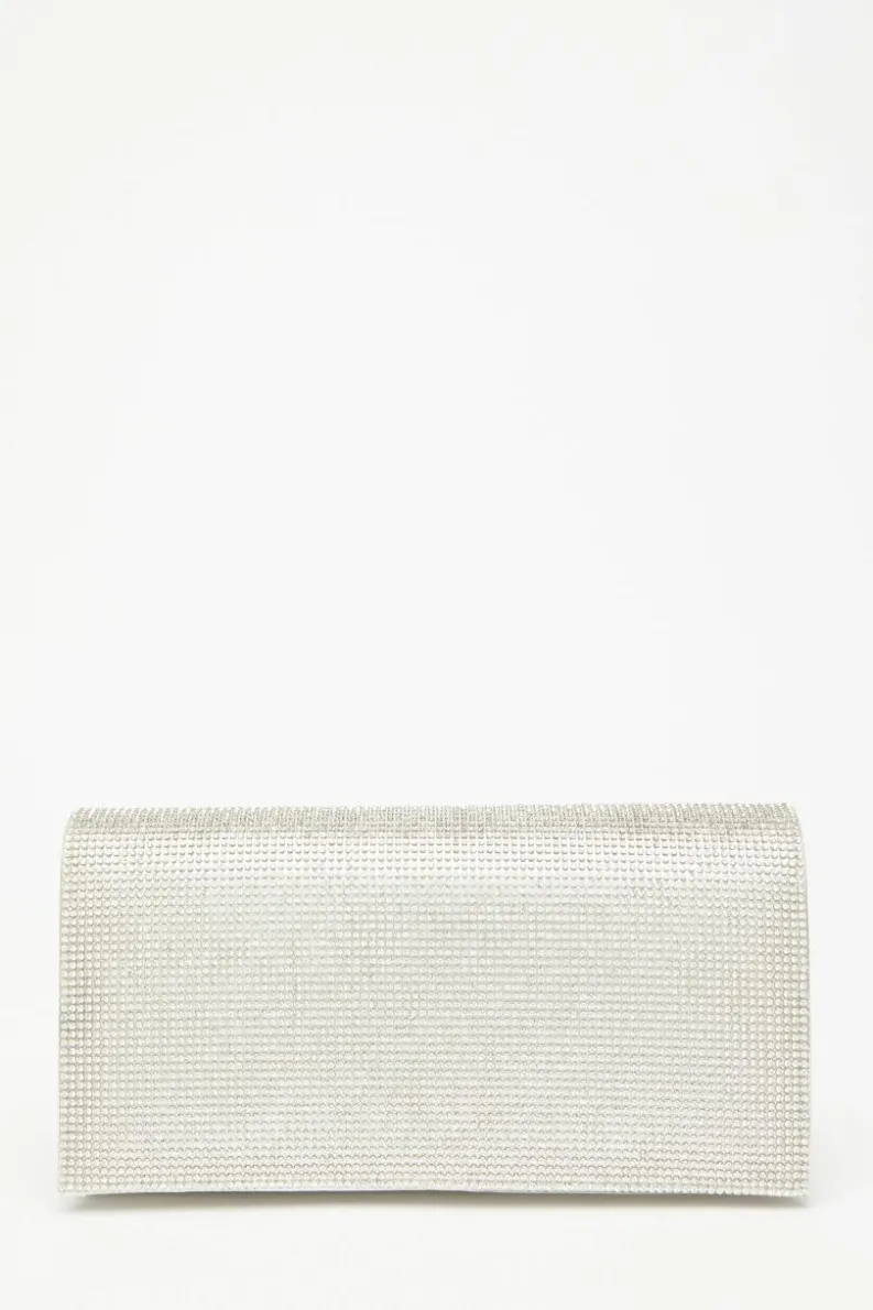 Handbags|Clutch Bags*Quiz Embellished Bag Silver