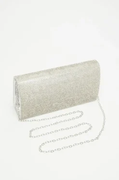 Handbags|Clutch Bags*Quiz Embellished Bag Silver
