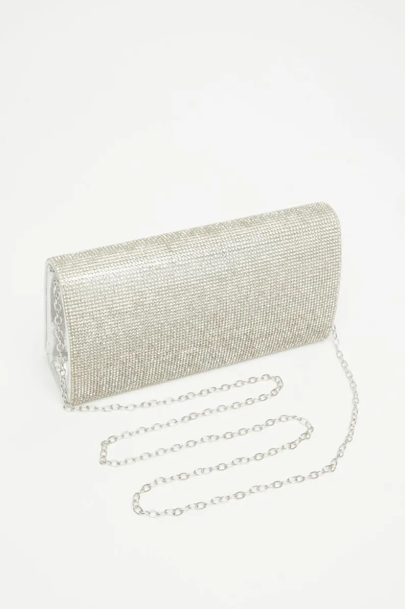 Handbags|Clutch Bags*Quiz Embellished Bag Silver