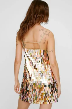 Cami Dresses*NastyGal Embellished Sequin Cami Mini Dress bronze