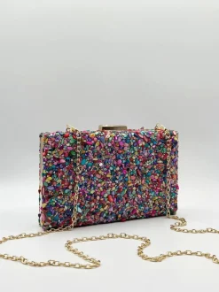 Handbags|Clutch Bags*SVNX Embellished Square Clutch Bag in Multi