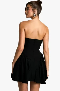 Skater Dresses|Mini Dresses*boohoo Embellished Woven Crepe Mini Skater Dress black