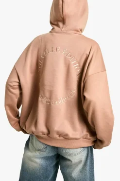 Up To 80% Off Winter Warmers|Sweatshirts*boohoo Embroidered Back Oversized Hoodie chocolate
