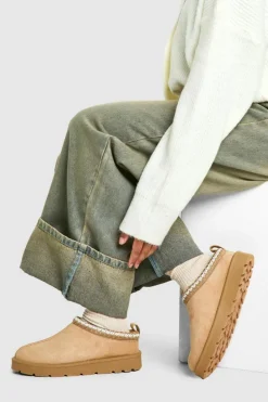 Cosy Boots|All Boots*boohoo Embroidered Cosy Mules sand