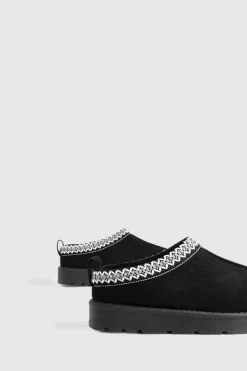 Cosy Boots|All Boots*boohoo Embroidered Cosy Mules black