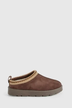 Cosy Boots|All Boots*boohoo Embroidered Cosy Mules chocolate