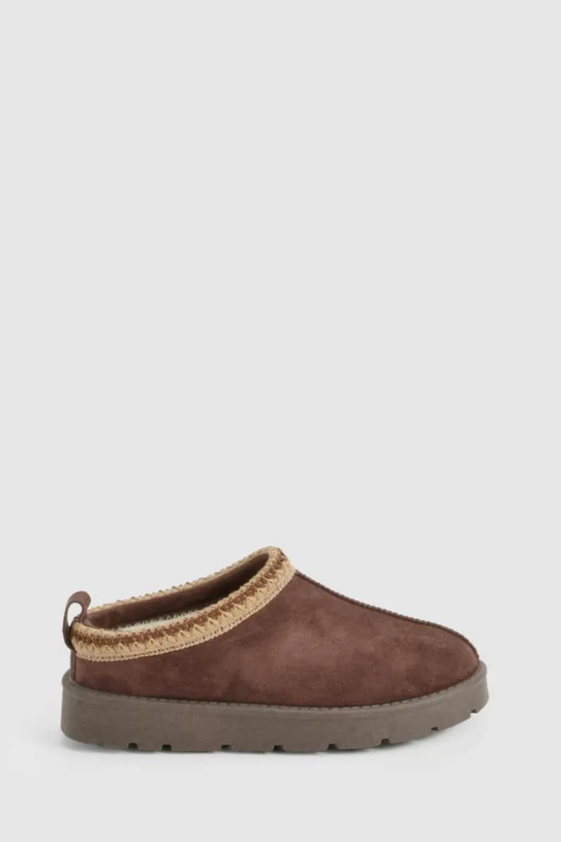 Cosy Boots|All Boots*boohoo Embroidered Cosy Mules chocolate