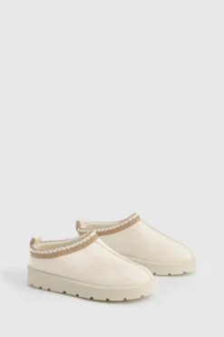Cosy Boots|All Boots*boohoo Embroidered Cosy Mules cream