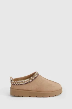 Cosy Boots|All Boots*boohoo Embroidered Cosy Mules mocha
