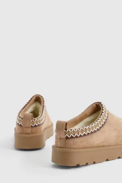 Cosy Boots|All Boots*boohoo Embroidered Cosy Mules mocha
